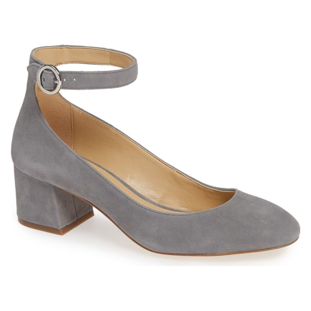 Michael Kors "Estelle" Suede Ankle Strap Pumps
